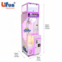 LIFUN Machine à griffes compacte personnalisable de 18 pouces avec structure métallique et verre trempé, jeu d'arcade à prix multiples pour centres de jeux