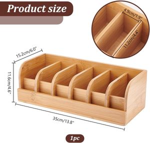 Belt <strong>Organiser</strong> <strong>Box</strong> Made of Bamboo with 6 Dividers, Sturdy Wooden Display Case for Men's Belts, Versatile Belt Stand - Product Image 2