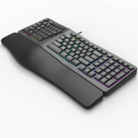 Clavier ergonomique filaire pleine grandeur avec logo personnalisé rétroéclairé RVB pour PC et ordinateur portable Clavier de projection nouveau style avec interface USB