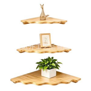 Wooden Fan Shaped Corner Shelf 3 Tier <b>Kitchen</b> Spice <b>Rack</b> Multi Purpose Storage For Pantry Items - Product Image 5