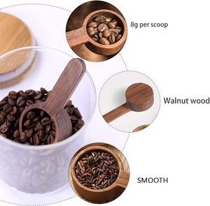 지상 콩 커피 또는 차 수프 요리 교반 측정 및 혼합을위한 나무 차 국자 주방 도구 - Product Image 3