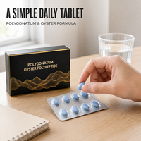 Comprimés de polypeptide d'huître Polygonatum, 12 comprimés, 8,4 g, comprimés quotidiens simples, format poche, emballage blister