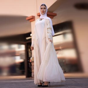 2023 Loriya mode vêtements islamiques dubaï turquie en mousseline de soie musulman Kimono surdimensionné été tombola musulman filles Abaya en gros - Product Image 2