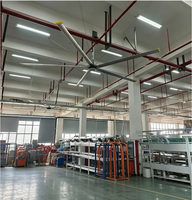 Ventilateur de plafond industriel FULUDE de 100 pouces (2,5 m) avec moteur PMSM, 6 pales en alliage d'aluminium, circulation d'air pour atelier et construction