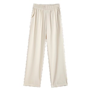 מכנסיים מחויטים לנשים, קיץ 2025, מבד משי קרח דק, גזרה רחבה, מותן גבוה, גזרה משוחררת, קז'ואל, מחמיא, גזרה ישרה - Product Image 5