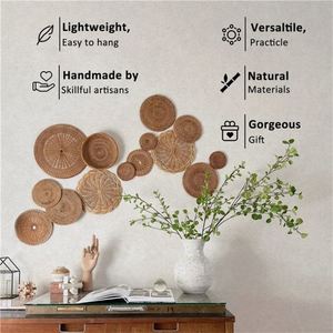 Nghệ nhân thailandais đình chỉ thu nhỏ paniers muraux suspendus trang trí de ẩm thực Noire En jonc Mer - Product Image 5