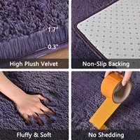 Tapis shaggy personnalisé en polyester à poils longs et moelleux pour salon, chambre et décoration intérieure