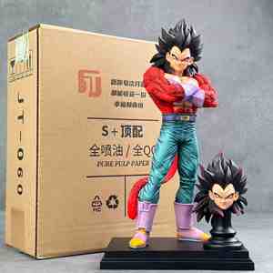 Figurines de manga de dessin animé de 30 cm, statues DRAGON <span class=keywords><strong>BAII</strong></span>, deux têtes interchangeables, Super Saiyan 4 Vegeta, modèle de jouet, cadeaux, figurine d'anime en PVC - Product Image 1