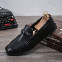 Mocassins pour hommes de style britannique, chaussures décontractées légères avec semelle intérieure en PU souple, respirantes, style décontracté, semelle souple pour l'été