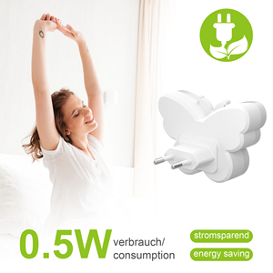 Lampe de nuit LED en forme de papillon, lampe décorative pour chambre à coucher, décoration intérieure, matériau ABS écologique, éclairage intérieur blanc chaud - Product Image 2