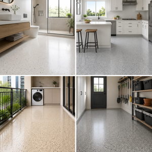 Revêtement de sol en sable de quartz époxy pour la rénovation des salles de bain et des cuisines, résistant à l'usure, antidérapant, revêtement de sol en quartz - Product Image 2