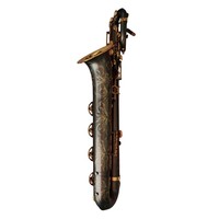 Eastern Music Pro Matte Black Nickel Plated Brass Baritone Saxophone with EB Tone Easy Install Performance Grade