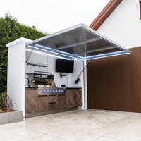 Nouvelles Arrivées Cuisine d'Extérieur Personnalisée Étanche avec Barbecue, en Acier Inoxydable pour Jardin/Cour, avec Abris