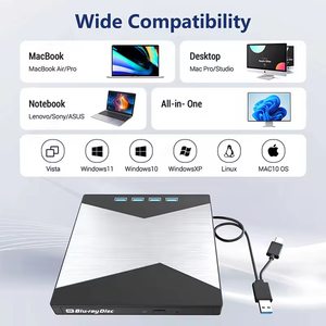 Lecteur graveur de disques optiques <span class=keywords><strong>4K</strong></span> multifonction <span class=keywords><strong>Blue</strong></span>-<span class=keywords><strong>ray</strong></span> 3D cd Dvd Bd avec lecteur graveur portable à double usage - Product Image 4