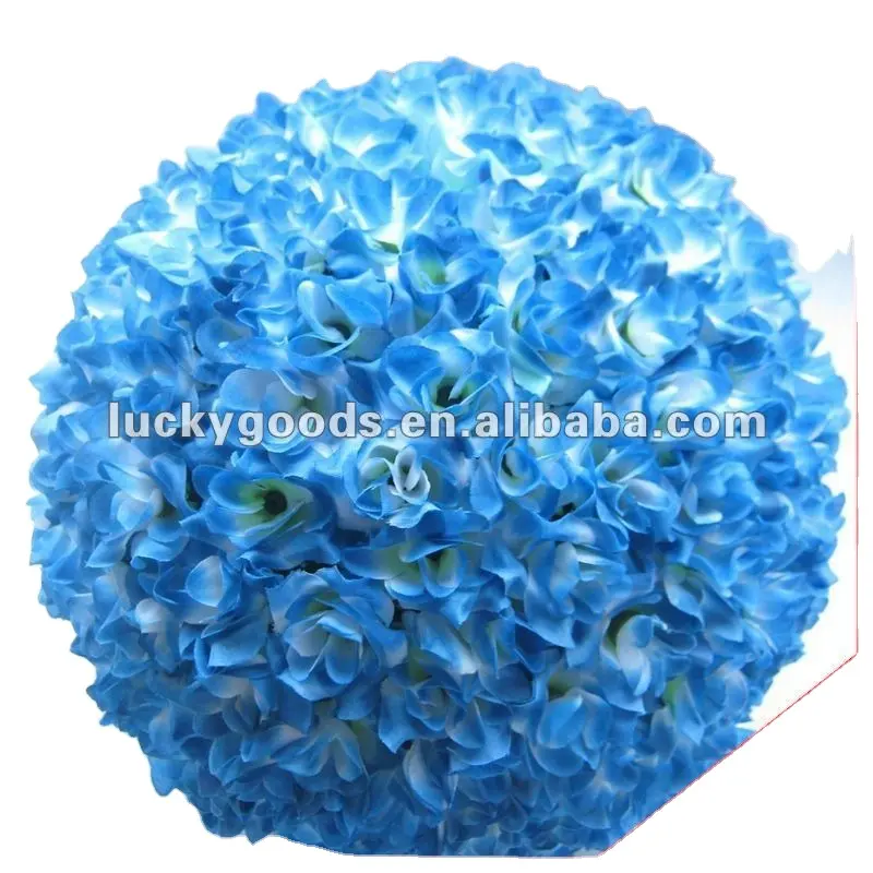 Искусственный Свадебный Цветочный шар синего цвета, круглые цветочные шарики, сушеные цветочные шарики