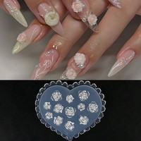 Fournitures d'ongles 3D en relief Nail Art pochoir délicat fleur arc conception Silicone sculpture moule outil
