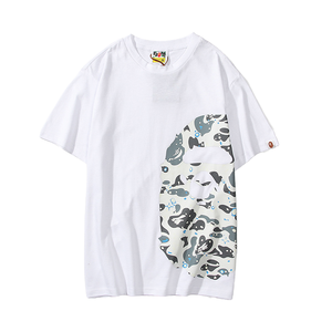 เสื้อยืดผู้ชาย Bathing Ape ผ้าฝ้าย 100% คอกลม แขนสั้น สตรีทแวร์ ลำลอง ทรงหลวม สีเทา สีฟ้า สีแดง สีชมพู สีกรมท่า - Product Image 2