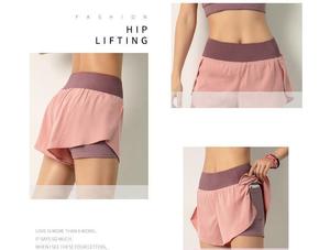 Pantalon de yoga fitness à séchage rapide pour femmes taille moyenne pantalon chaud respirant léger anti-éblouissement short de sport solide course à pied - Product Image 4