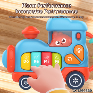 Jouet musical Montessori classique amusant avec clavier de dessin animé, jouet sensoriel lumineux pour <span class=keywords><strong>bébé</strong></span>, idéal pour le temps sur le ventre, pour filles de <span class=keywords><strong>1</strong></span> à 2 ans - Product Image 4