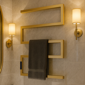 Điện thép không gỉ vàng hình chữ nhật khăn ấm nóng khách sạn phòng tắm <span class=keywords><strong>Rack</strong></span> khăn - Product Image 1