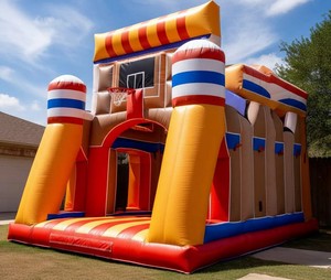 Casa <span class=keywords><strong>de</strong></span> Brinco con Diseño <span class=keywords><strong>de</strong></span> Cancha <span class=keywords><strong>de</strong></span> Baloncesto y Aro <span class=keywords><strong>para</strong></span> <span class=keywords><strong>Adolescentes</strong></span> - Product Image 4