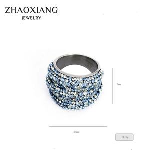 Anillos de Compromiso y Boda para Mujer, Joyería de Acero Inoxidable Brillante con Incrustaciones de Circonita Cúbica - Product Image 2