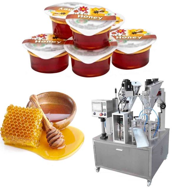 Automatic Pneumatic Honey Roasted Nuts Cocoa Coffee Filling and Sealing Machine for Case with Liquid Capacity