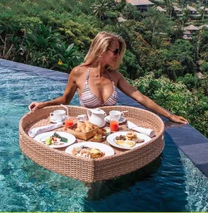 Bandeja de piscina de playa de Hotel de nuevo diseño bandeja flotante de piscina de buen precio personalizada utilizada para servir el desayuno bandeja flotante de lujo