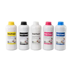 环保每瓶1L白色墨水CMYK DTF打印机热转印纺织水基颜料墨水，用于t恤加工