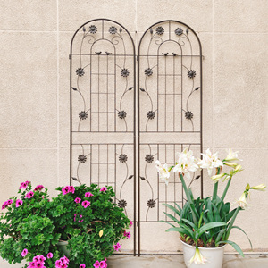 Treillis de jardin en métal 71 x 19,7, support de fleurs extérieur antirouille, support pour plantes grimpantes marron - Product Image 3