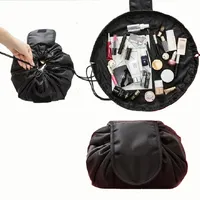 Cosmetic Bag Round Velvet Soft Makeup Bag Drawstring Rabbit Ear Travel Make  Up Organizer Female Toiletry Beauty Storage for Gift