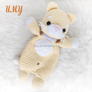 Gatito de ganchillo hecho a mano, juguete suave para bebé, edredón para dormir Doudou, gato, vey Lovey - Product Image 6