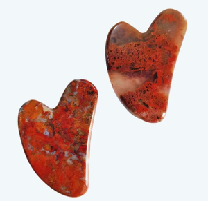 Produits de soin de la peau pour le lifting du visage, pierre d'agate rouge gua sha pour le visage - Product Image 1