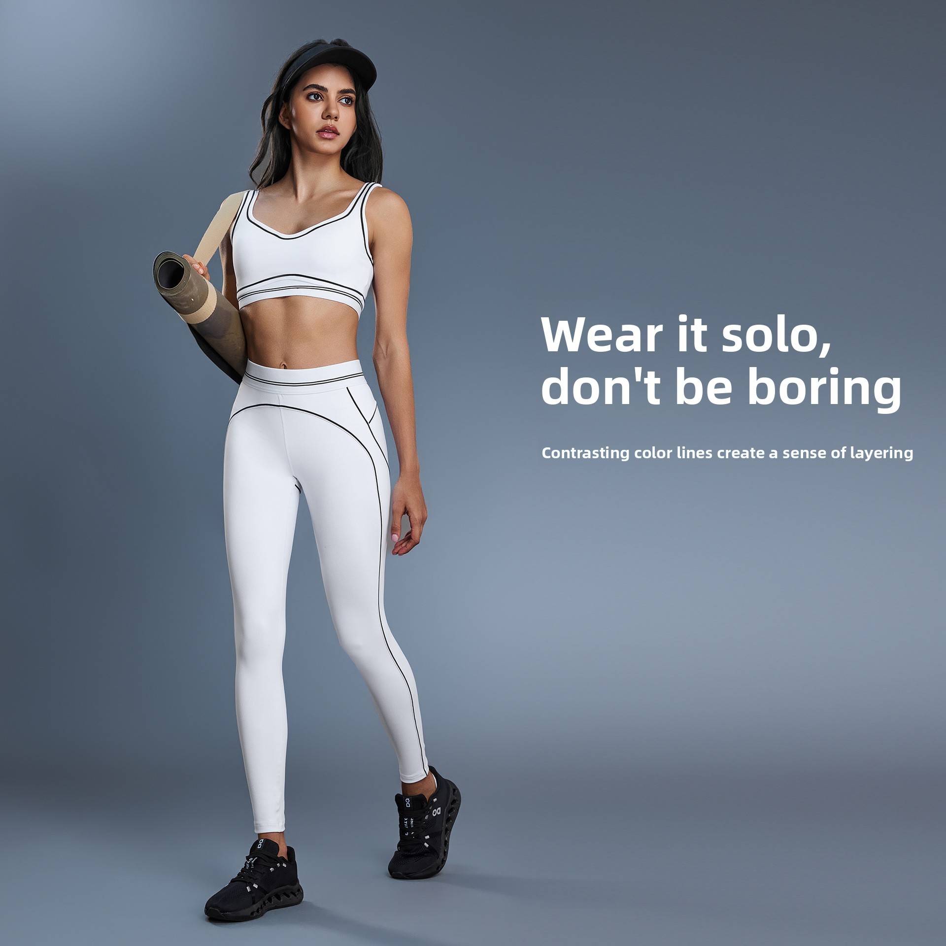 High Strength Shockproof High Support Women's Yoga Bra Spandex/Nylon Material Non-adjusted Straps Deep U-Neck Skin-Friendly
