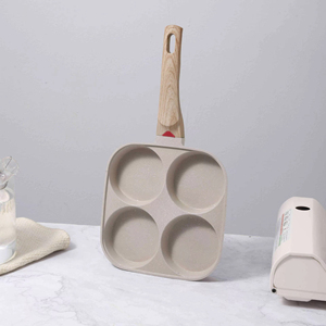 Sartén Cuadrada Multifuncional Antiadherente de Aluminio Fundido a Presión con Mango de Madera y Base de Acero Inoxidable de 1-2L para Cocinar Huevos y Hamburguesas - Product Image 3