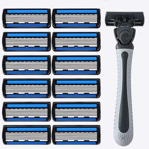 Rasoio da <span class=keywords><strong>uomo</strong></span> a sei lame in acciaio inossidabile <span class=keywords><strong>per</strong></span> la rimozione dei peli del viso - Product Image 1