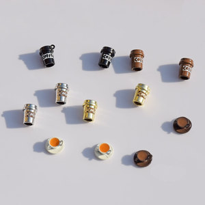 Coffee Cup Pendant Zinc Alloy Mixed Shapes For Earring Making DIY Jewelry Findings Middle Size GJ364 - Product Image 1
