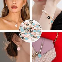 Abalorios de letras esmaltados de doble cara, colgantes de alfabeto A-Z, conectores de aleación de oro para manualidades de bricolaje: pendientes, collares y pulseras
