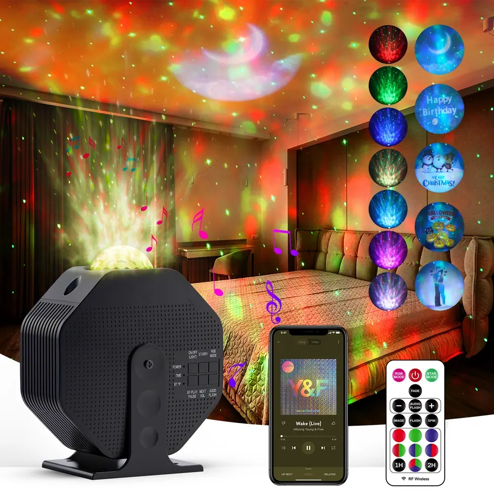 LED Aurora Ocean Ceiling Room Light Lamp Night Light Laser Starry Star Space Sky Galaxy Projector For Christmas Baby Kids Room