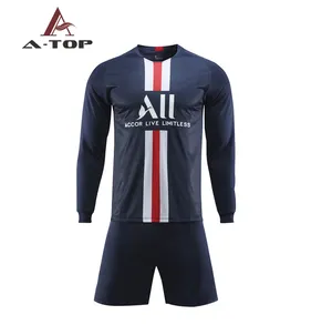 20-21 Wholesale 100% Polyester Football team Par is S-4XL soccer jersey football uniform Club Soccer Jersey set