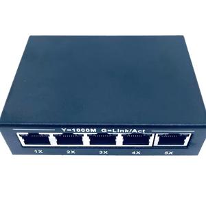 Base 1000M Commutateur de fibre réseau 5 ports Oem Odm <span class=keywords><strong>Mini</strong></span> utilisation de bureau pour ordinateur Commutateur de réseau à fibre optique Gigabit Ethernet 5 ports - Product Image 1
