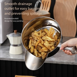 Pinzas para Papas Fritas de Acero Inoxidable, Cucharas Tipo Pico de Pato para Envasado, Boquillas Específicas para Bolsas de Filé de Pollo, Embudo - Product Image 5