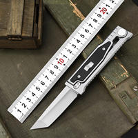 Couteau pliant tactique EDC, acier 5CR13, manche en G10 incrusté d'aluminium, couteau de survie de poche pour le camping et la chasse