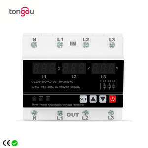 Pelindung Tegangan Rel DIN 1P+N 2P 4P Layar Tampilan Dapat Disesuaikan Proteksi Overvoltage dan Undervoltage Relay 1-63A 230V TONGOU - Product Image 5