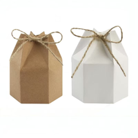 Boîte d'emballage cadeau et alimentaire en papier kraft recyclé hexagonale auto-assemblante avec impression personnalisée pour mariage et bonbons
