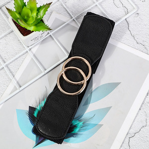 Cinturón de vestir elástico informal para mujer con estilo vintage Cintura ancha Hebilla de aleación elegante Decoración de moda para vestido de chaqueta - Product Image 6