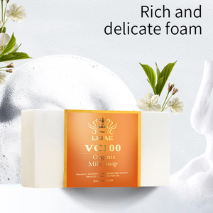Savons Blanchissants à la Vitamine C au <span class=keywords><strong>Lait</strong></span> <span class=keywords><strong>de</strong></span> Chèvre Naturel LKIAE Savons Exfoliants Anti-Âge Soins <span class=keywords><strong>de</strong></span> la Peau du Corps Savon Fait Main - Product Image 2