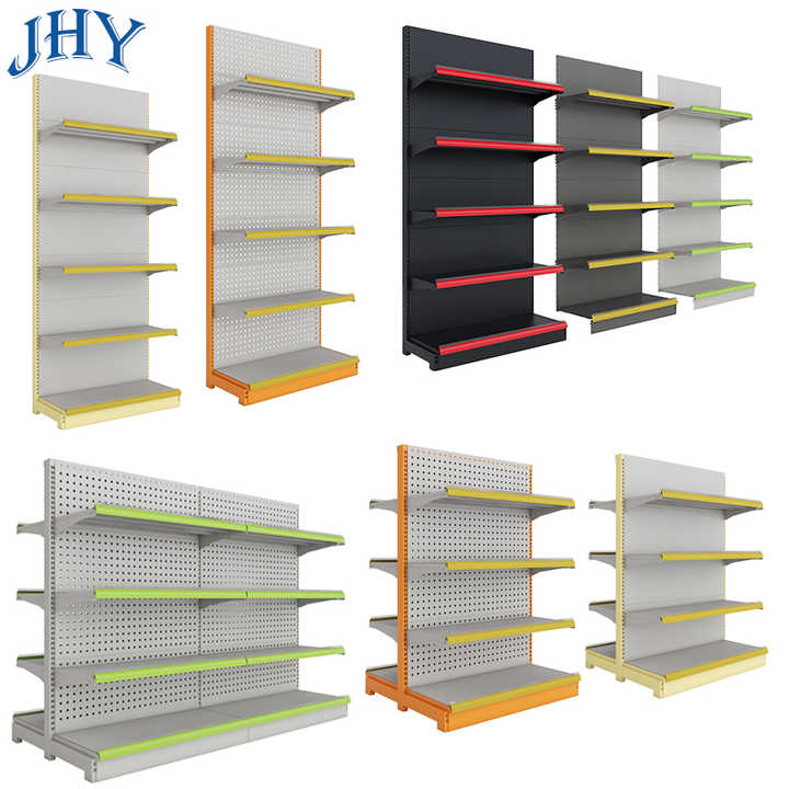Various Colour Customised Supermarket Metal Shelves Shopping Centre ...