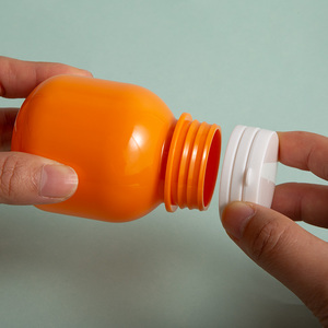 Bouteilles en plastique d'emballage médical Offre Spéciale 100ml bouteille de pilule <span class=keywords><strong>noire</strong></span> de médecine pour la vitamine de capsule avec le couvercle arrachable - Product Image 2
