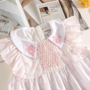 Abiti Estivi in Cotone con Stampa Animalier per Bambine, Stile <span class=keywords><strong>Chic</strong></span> con Colletto e Maniche a Sbuffo, Produzione ODM all'Ingrosso - Product Image 3